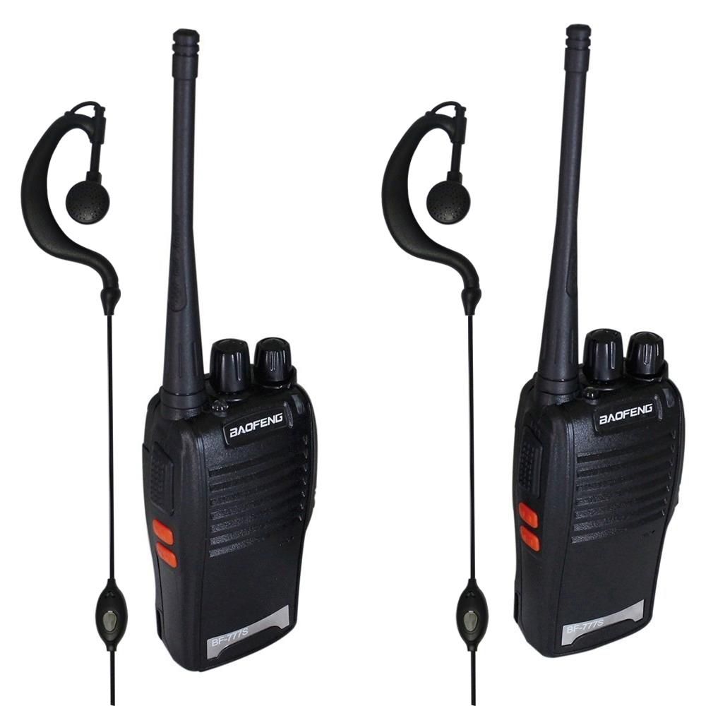 radio comunicador 2 radios uhf, vhf com 2 fones de ouvido bf 777s