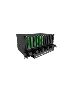 DISTRIBUIDOR INTERNO OPTICO DIO 144 FIBRAS TELECOM MONTADO COM ADAPTADORES E PIGTAILS LC/APC SM 19" 5U PR